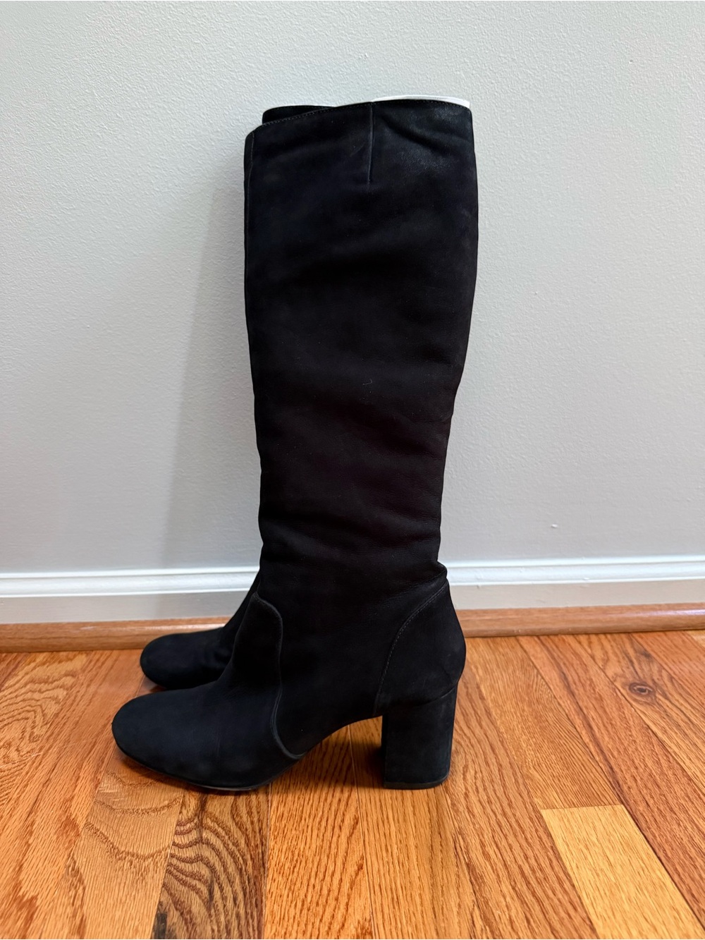 Schutz Karina Black Tall Suede Boots Size 8